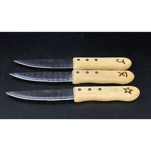 Cowboy Living 3 Cattle Brand Stainless Steel Steak Knives Replacement